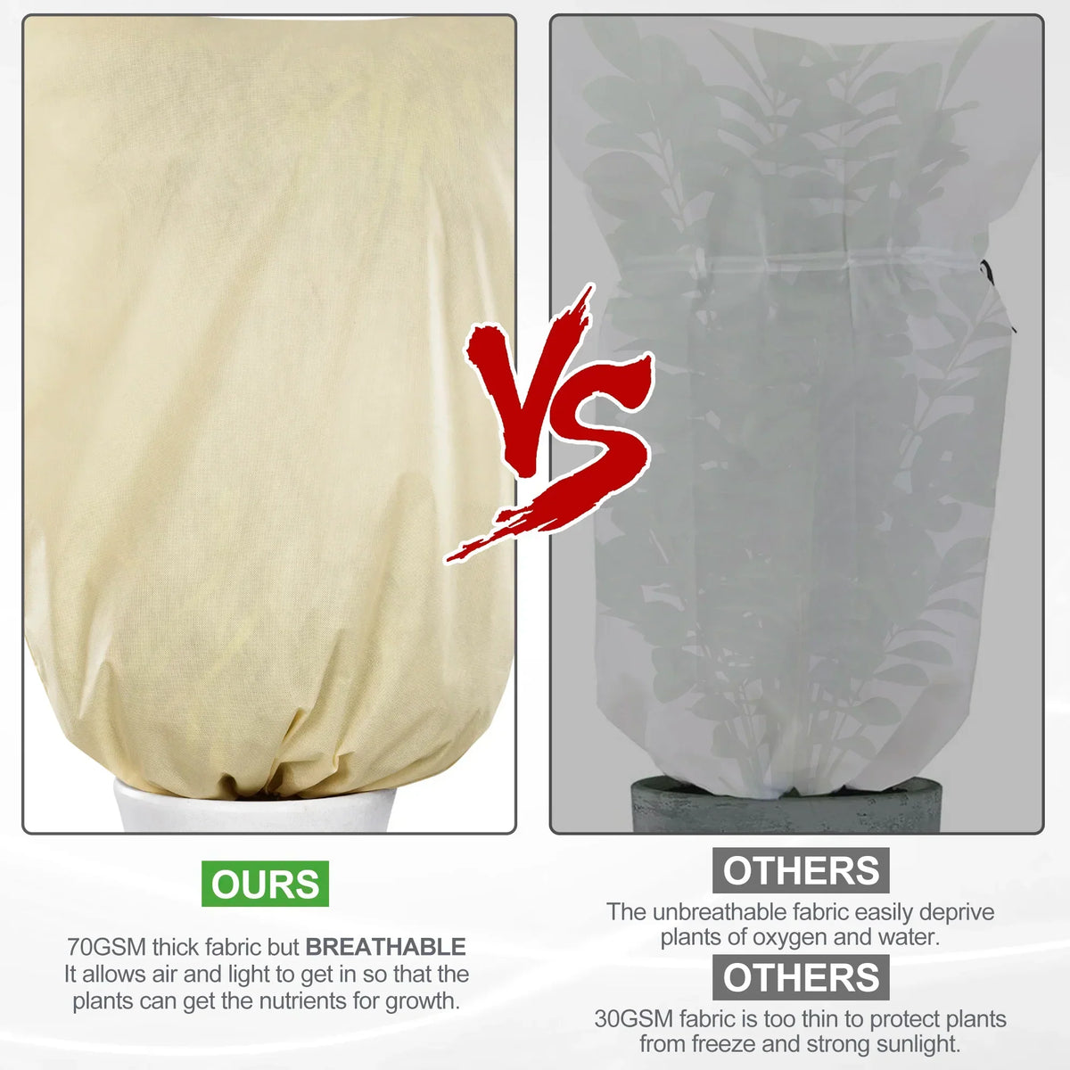 Zevolim| Winter protection cover for plants - Frost protection with zipper and drawstring, breathable for palms and potted plants in the garden