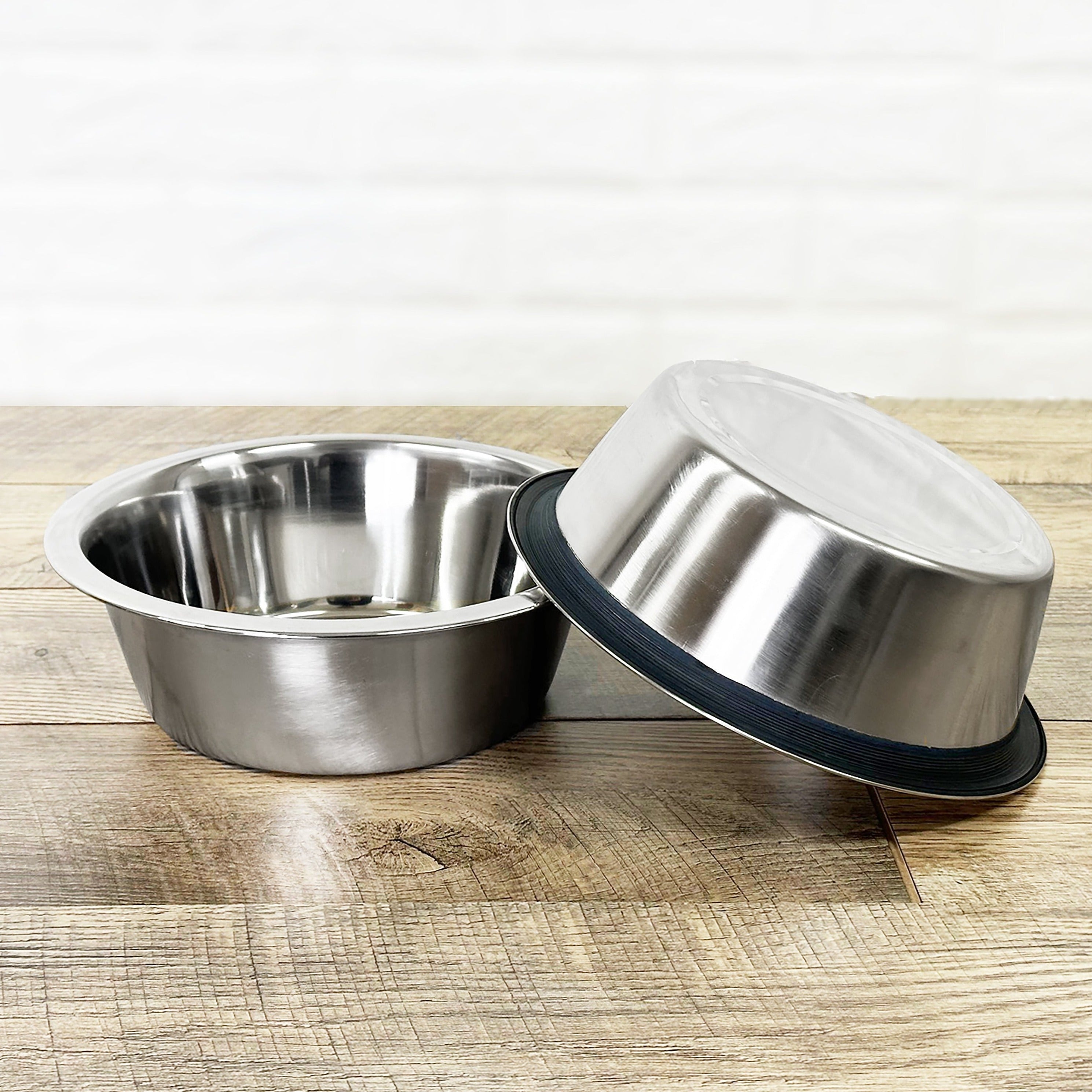 Slate Double Diner - Modern Architectural 304 Stainless Steel Stand, Elevated Dog Bowls (5"/ 9" / 12" / 18" Tall)