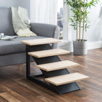 Loft Pet Steps - Modern Metal / Hardwood Dog Stairs, No Slip Steps 19" Tall, Large Dog to 180 lbs