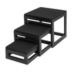Mila Nesting Metal Pet Steps - Modern, 19" Tall Strong Dog Stairs - 3 No Slip Step, Large Dog (180 lbs)