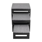 Mila Nesting Metal Pet Steps - Modern, 19" Tall Strong Dog Stairs - 3 No Slip Step, Large Dog (180 lbs)
