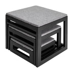 Mila Nesting Metal Pet Steps - Modern, 19" Tall Strong Dog Stairs - 3 No Slip Step, Large Dog (180 lbs)
