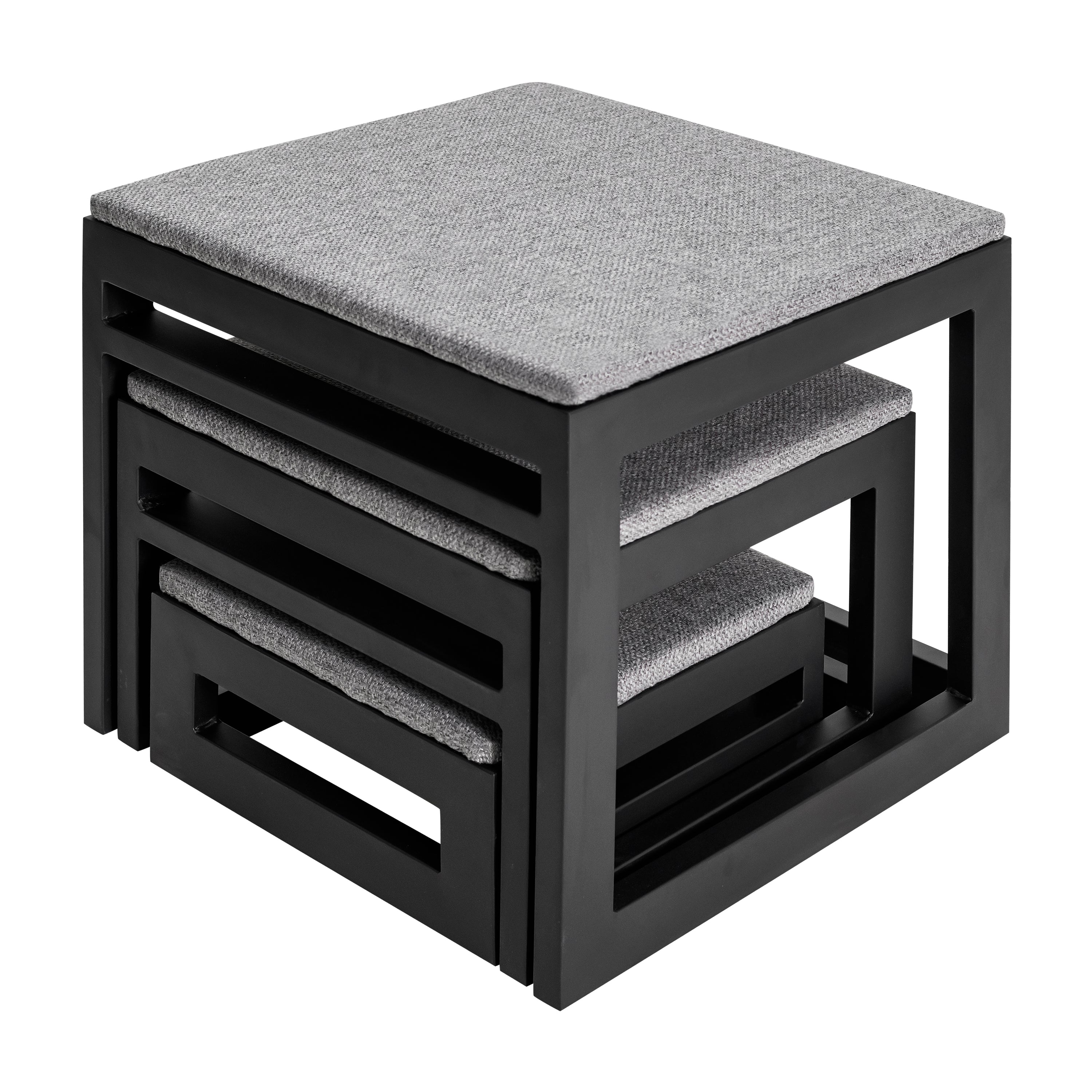 Mila Nesting Metal Pet Steps - Modern, 19" Tall Strong Dog Stairs - 3 No Slip Step, Large Dog (180 lbs)