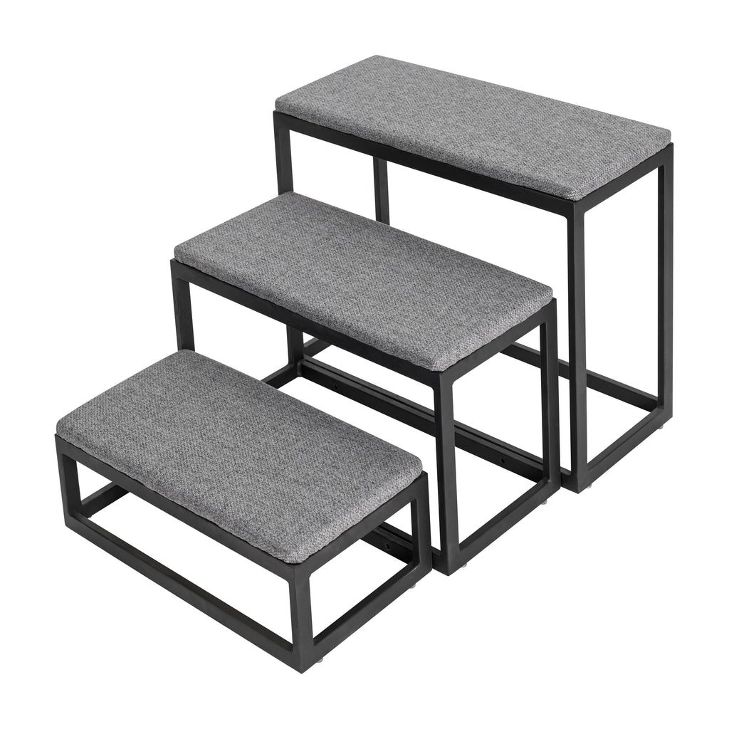 Shana Pet Steps - Modern 19" Tall, Wide Metal Dog Stairs for Small - Large Dogs (180 lbs)