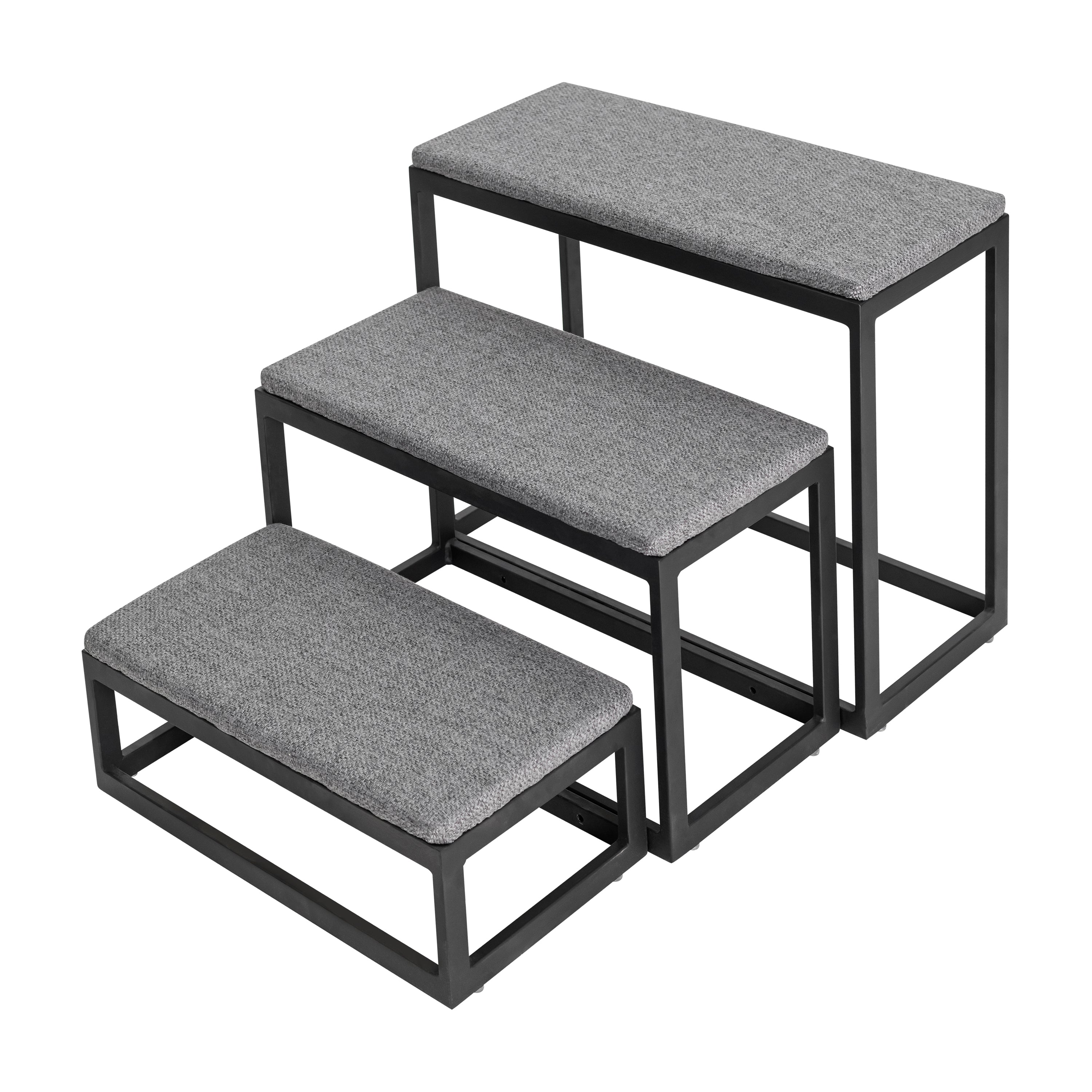 Shana Pet Steps - Modern 19" Tall, Wide Metal Dog Stairs for Small - Large Dogs (180 lbs)