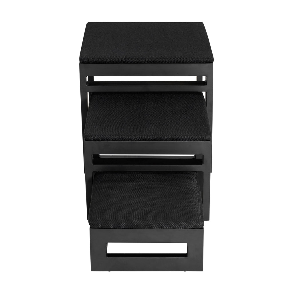 Mila Nesting Metal Pet Steps - Modern, 19" Tall Strong Dog Stairs - 3 No Slip Step, Large Dog (180 lbs)