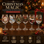 Handcrafted 3D Christmas Wine Glass Collection