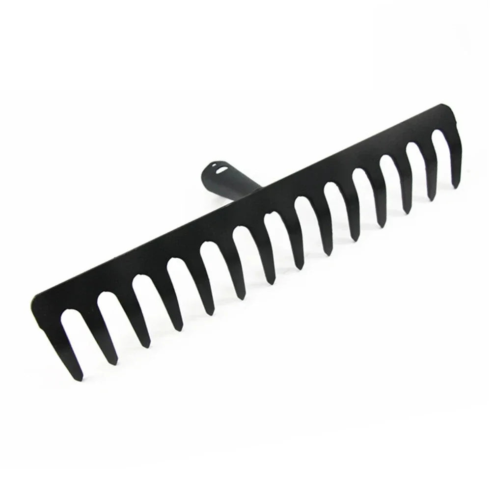 Zevolim| AgriZink Stainless Steel Garden Rake with 14 Tines | Robust Tool for Agriculture & Garden | For Leaves, Hay, Soil & Mulch | High-Quality Soil Rake