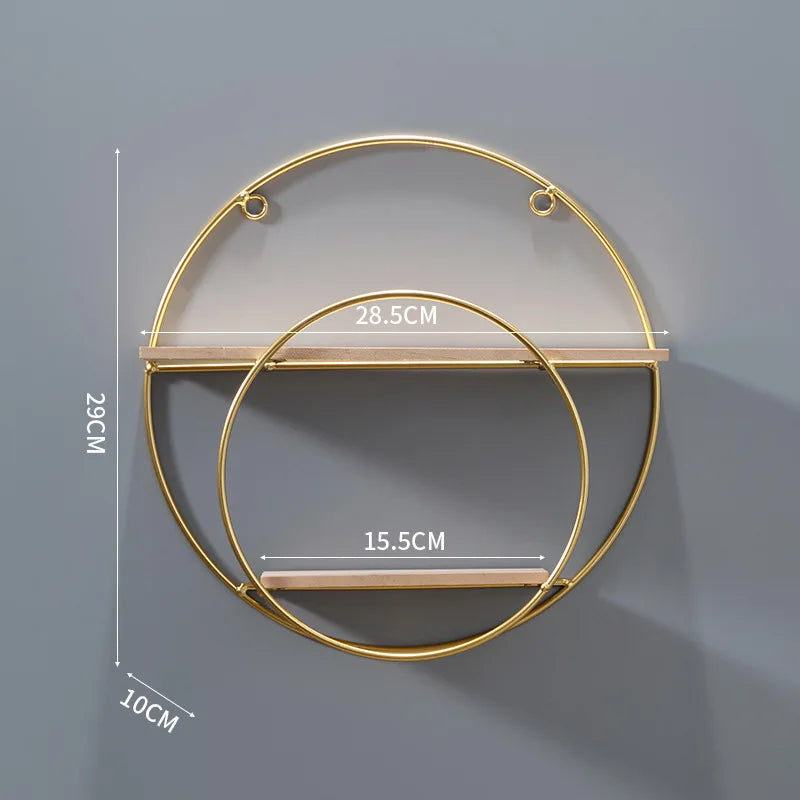 NordicWave Double Circle Wall Shelf – Scandinavian Floating Shelf for Home Décor & Storage