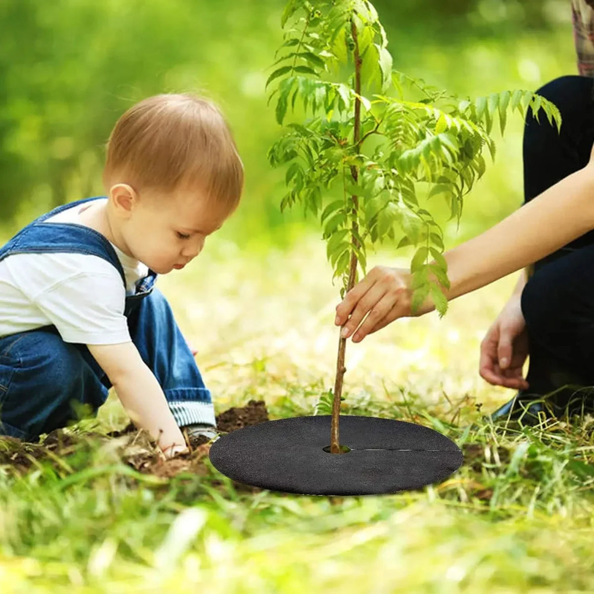 Zevolim| Weed fleece tree disk – Breathable root protection mat for garden and plants