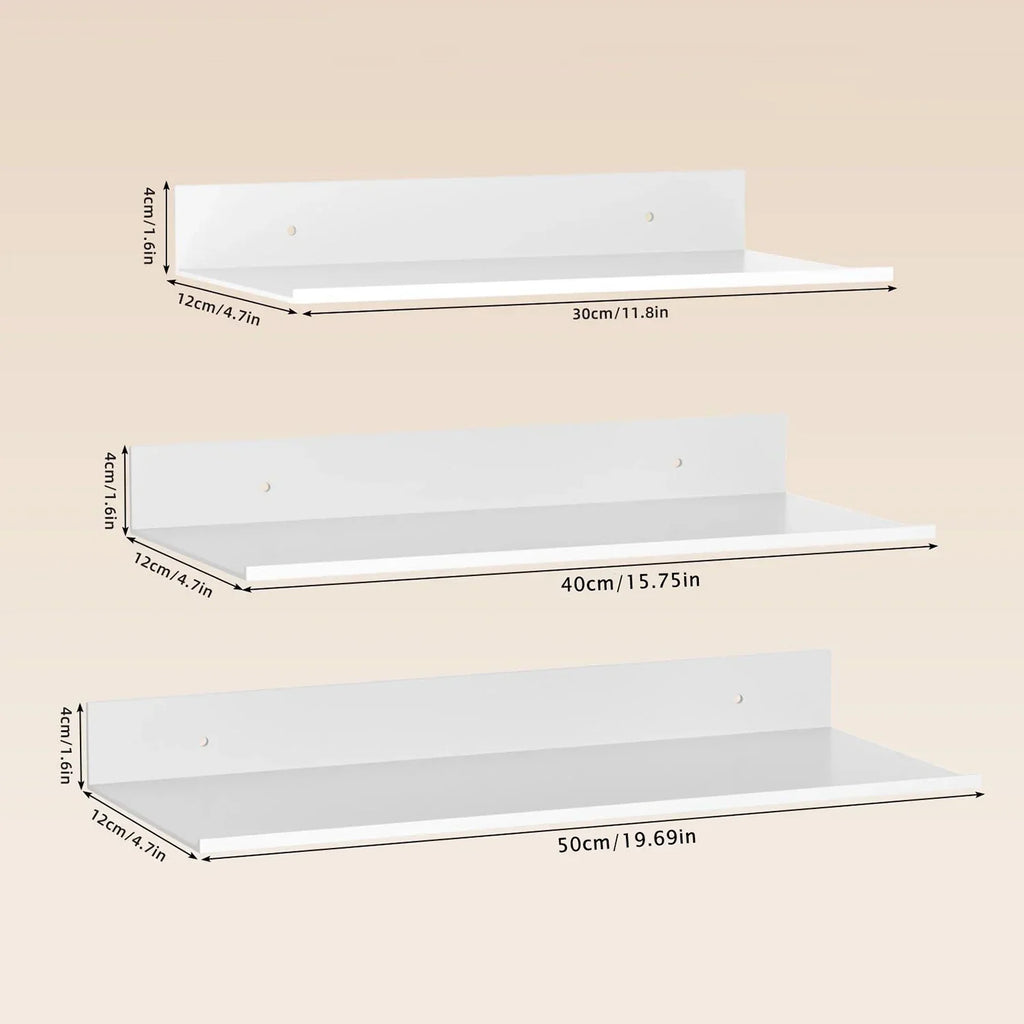 Metallura | Wall shelf made of metal | Floating shelf 30/40/50 cm | Space-saving storage for bathroom, kitchen & bedroom