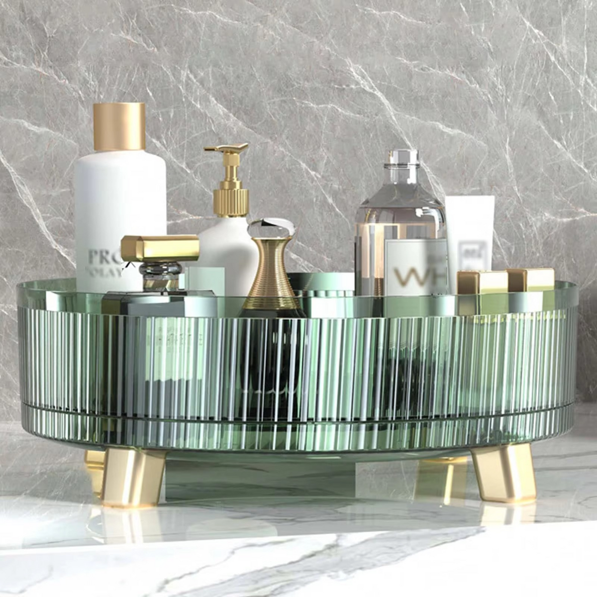 Clear Rotating Makeup Organizer for Easy Access & Display