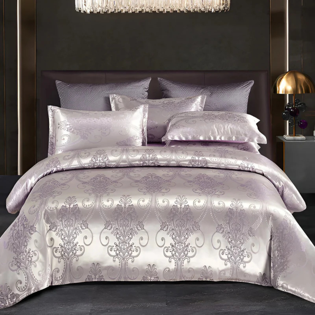 Zevolim| Satin Floral Soft Duvet Cover Set