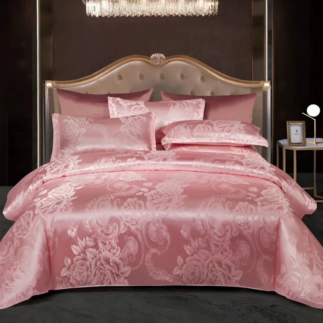 Zevolim| Satin Floral Soft Duvet Cover Set