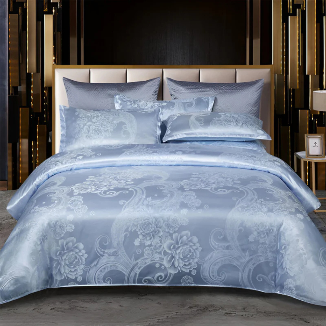 Zevolim| Satin Floral Soft Duvet Cover Set
