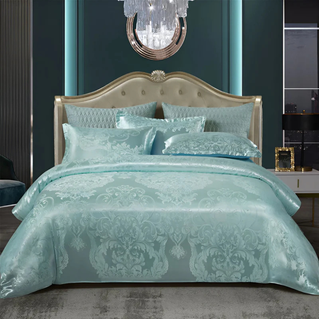 Zevolim| Satin Floral Soft Duvet Cover Set