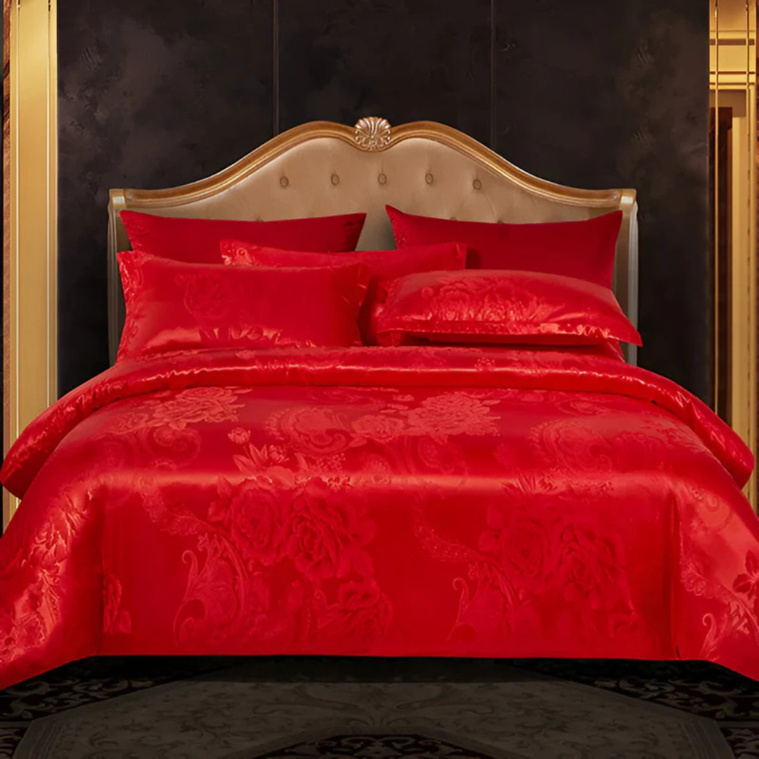 Zevolim| Satin Floral Soft Duvet Cover Set