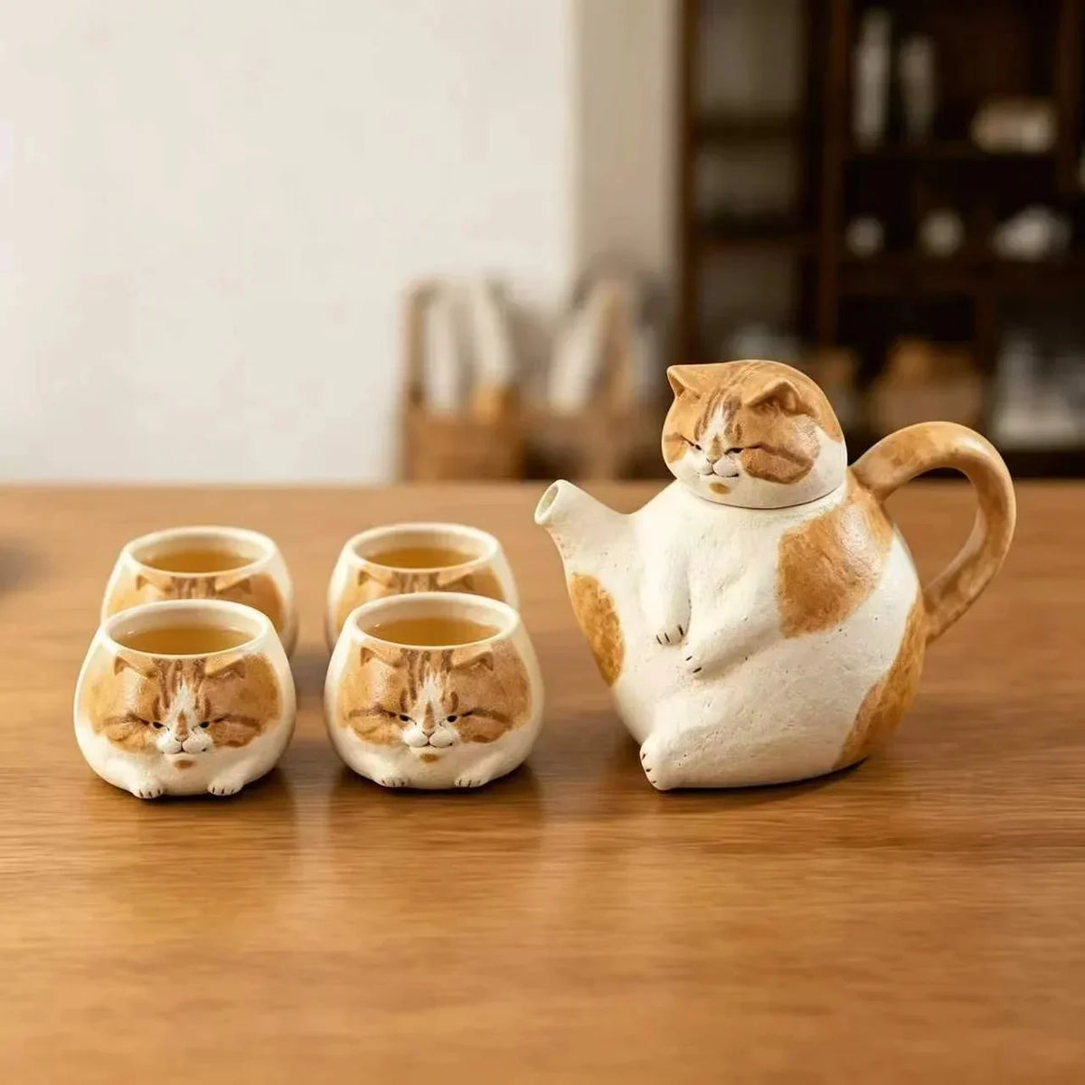 Afternoon Cat Ceramic Teapot Cup Set