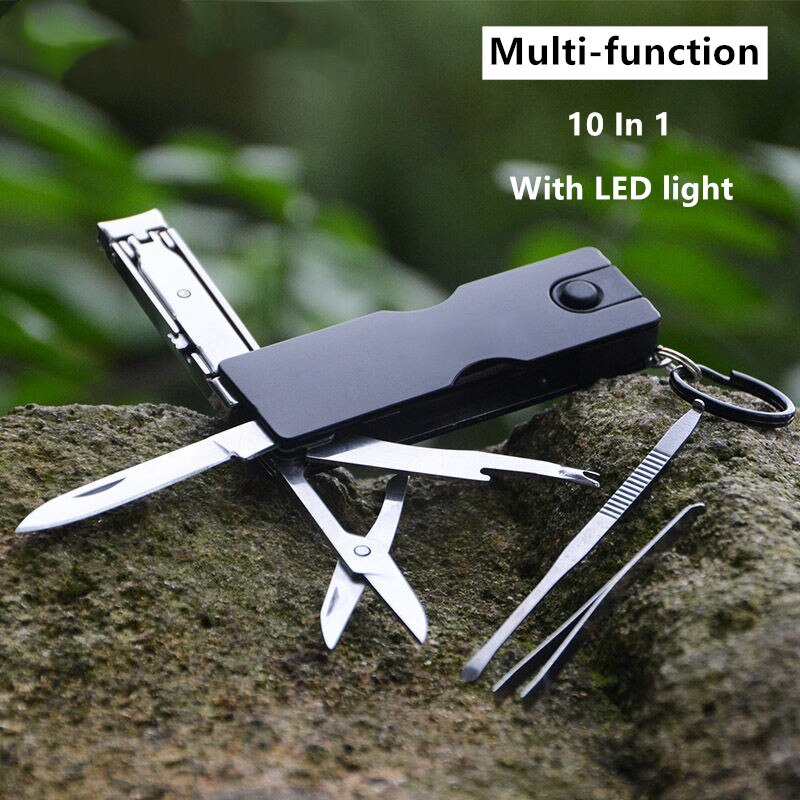 10-in-1 Stainless Steel EDC Keychain Tool