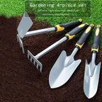 Zevolim| Groviva Garden Tool Set 4-pcs. | Stainless Steel | Hoe & Shovel | For Digging, Planting & Weeding