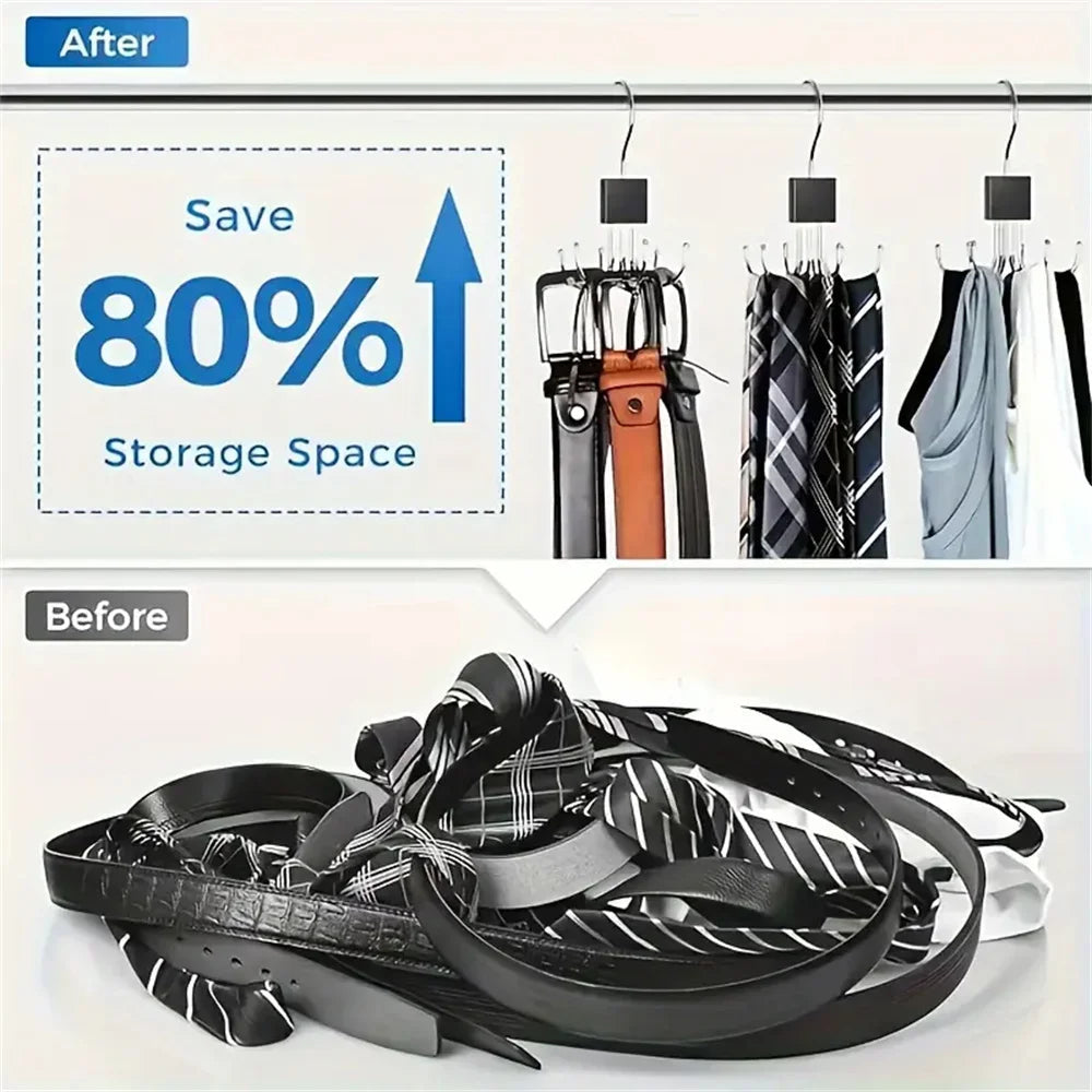 ClutterFree Hook Organizer | Rotatable & Space-Saving | 6-Hook Design