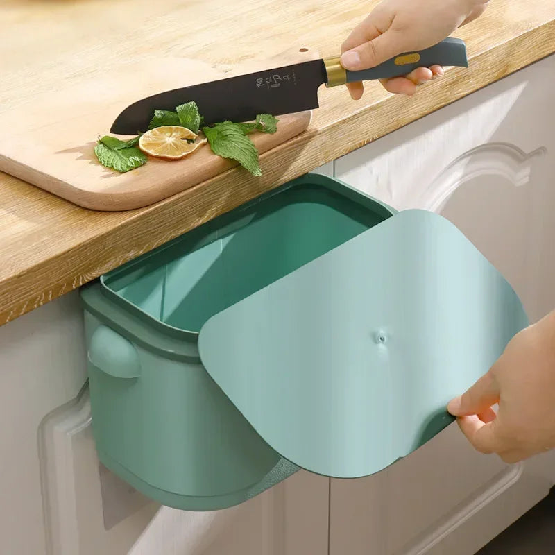 Wall Bin Cleanvero | With Lid | Hanging & Space-Saving | For Kitchen & Bathroom | Large Volume