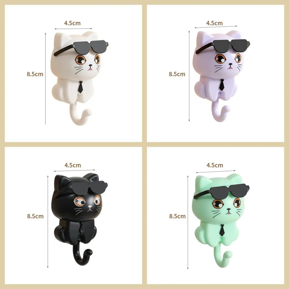 Key hook cat with sunglasses – Stylish for hallway & kitchen