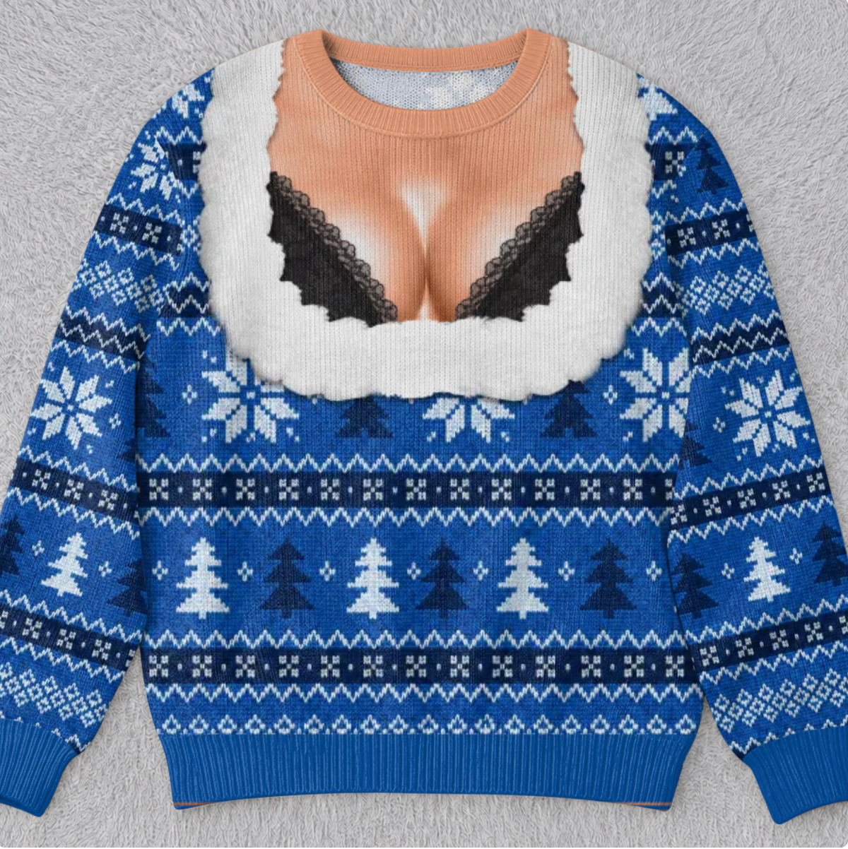 Custom Funny Ugly Christmas Sweatshirt‑Personalized "Light Up The Holiday Party" Illusion Crewneck, Novelty Lingerie‑Style Pullover, Gag Holiday Gift for Husband, Dad, Son, Grandpa, Brother, Yourself