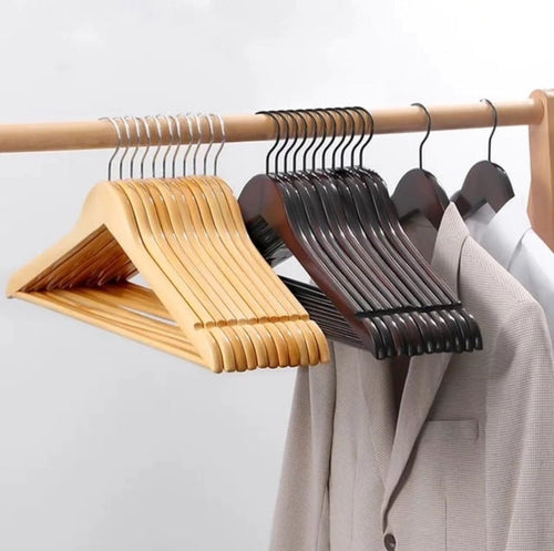 10 pieces wooden coat hangers