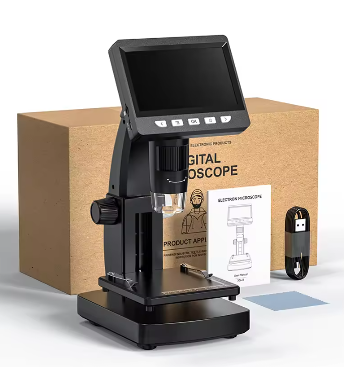 1000X 4.3" LCD Digital Microscope – 1080P Coin Microscope with 8 LED Lights for Soldering, Repairs, and Inspection