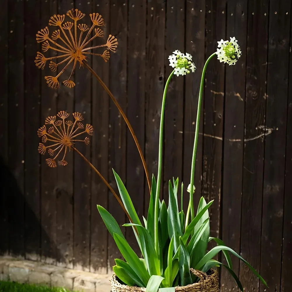 Zevolim| Florandis Metal Garden Stake Flower | Decorative Stake for Balcony, Bed & Plant Pot | Weatherproof & Detailed