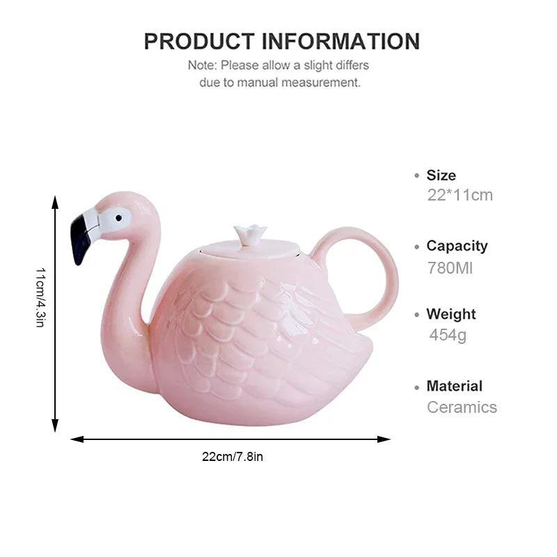 Pink Flamingo Ceramic Tea Set