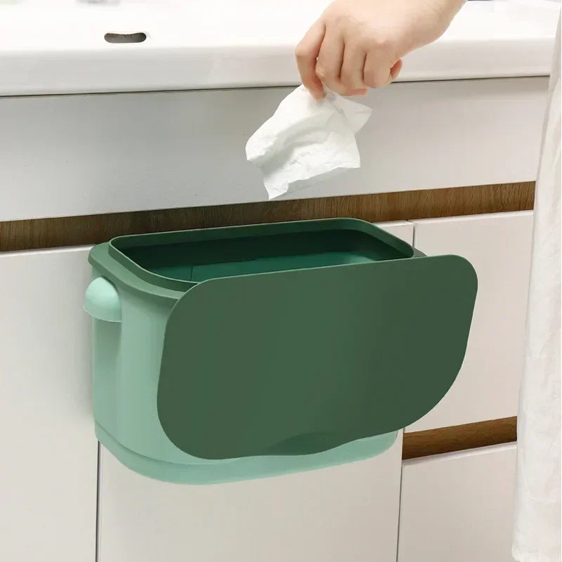Wall Bin Cleanvero | With Lid | Hanging & Space-Saving | For Kitchen & Bathroom | Large Volume