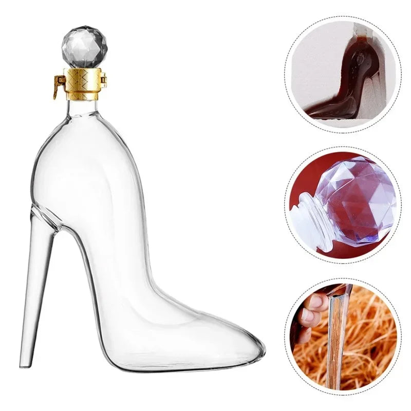 High Heel Fancy Glass Wine Decanter