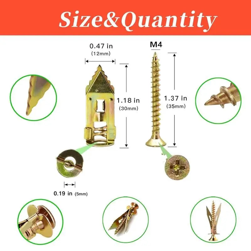 Self-drilling drywall anchors with screws – No pre-drilling, maximum load capacity