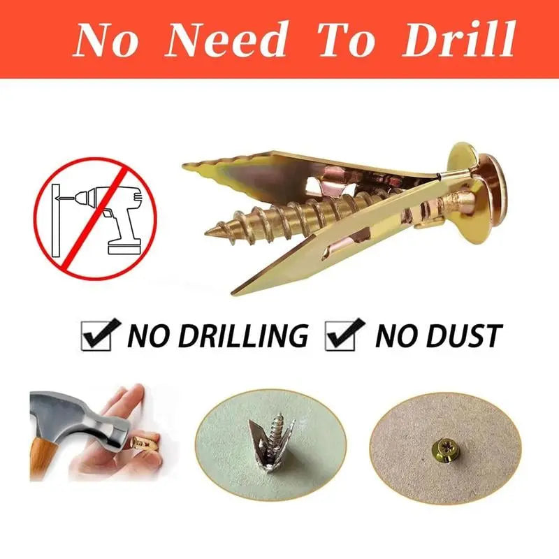 Self-drilling drywall anchors with screws – No pre-drilling, maximum load capacity