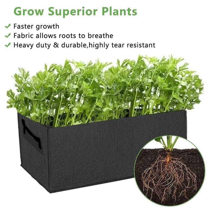 Zevolim| Foldable storage box made of felt for plants with handles