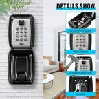 Waterproof Wall-Mounted Key Safe Box – Outdoor Lockable Key Storage with Combination Code