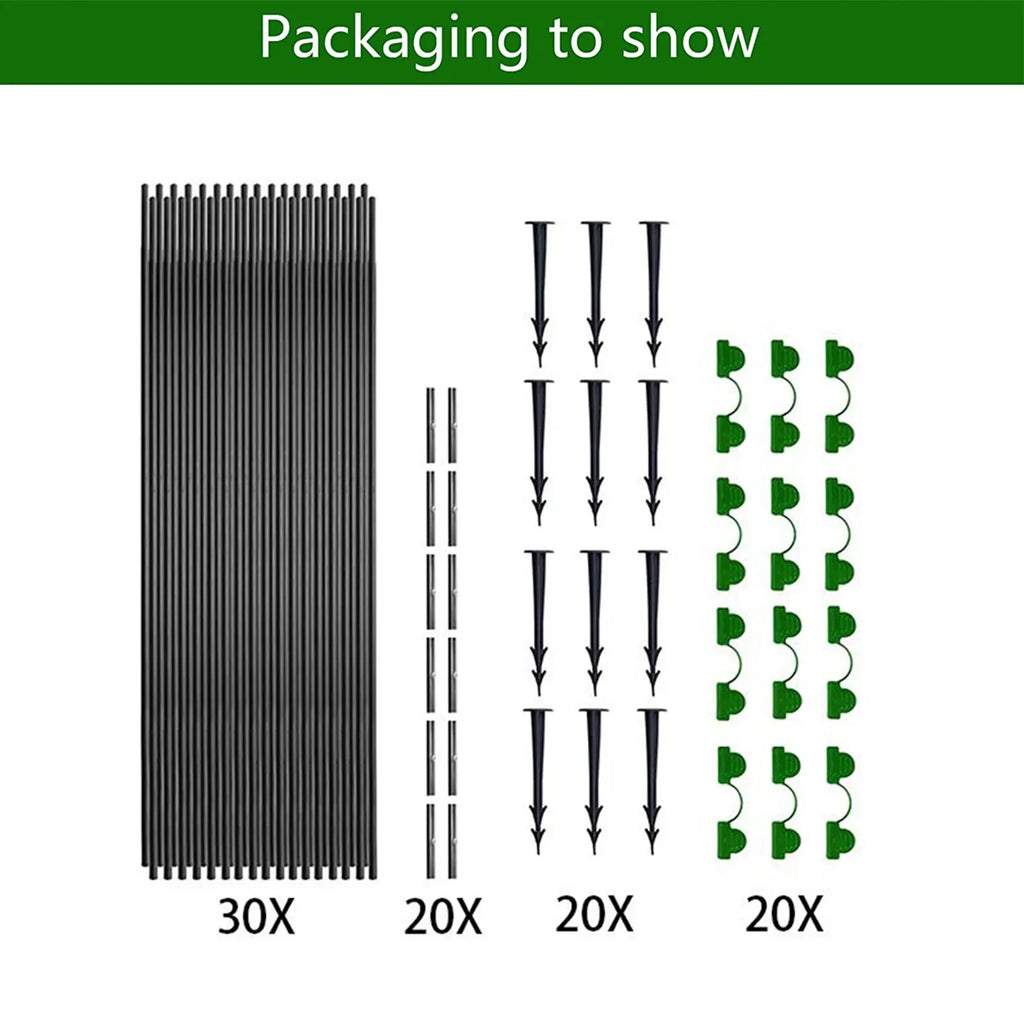 Zevolim| Plantura FlexGrow Garden Arch Set made of fiberglass | DIY Plant Tunnel for raised beds & cold frames | Rustproof & Reusable | Including connectors