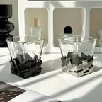 Geometric Onyx Base Glass Cup