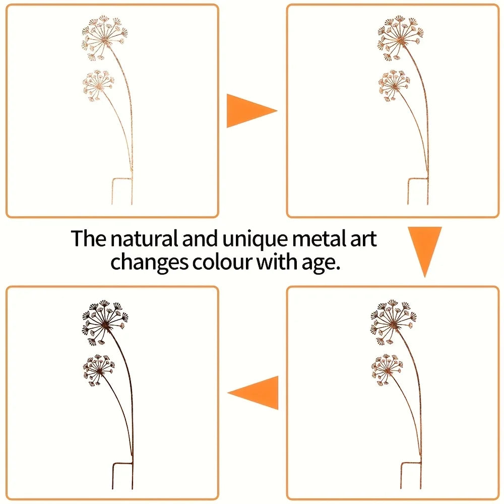 Zevolim| Florandis Metal Garden Stake Flower | Decorative Stake for Balcony, Bed & Plant Pot | Weatherproof & Detailed