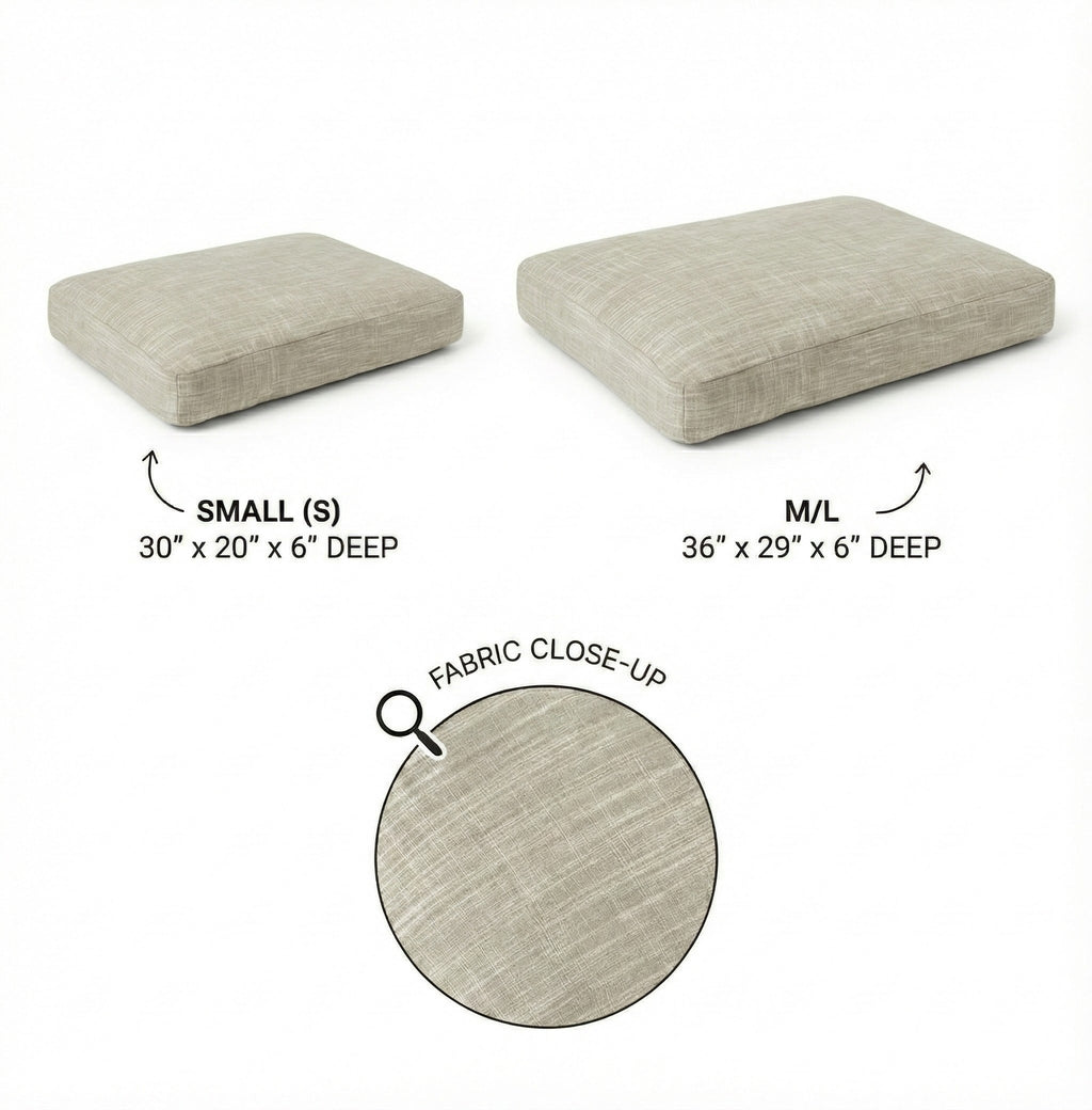 Shona Sprawler Bed - Modern, Upholstery Grade Dog Bed. Small 30" Long - M / L 36" Long