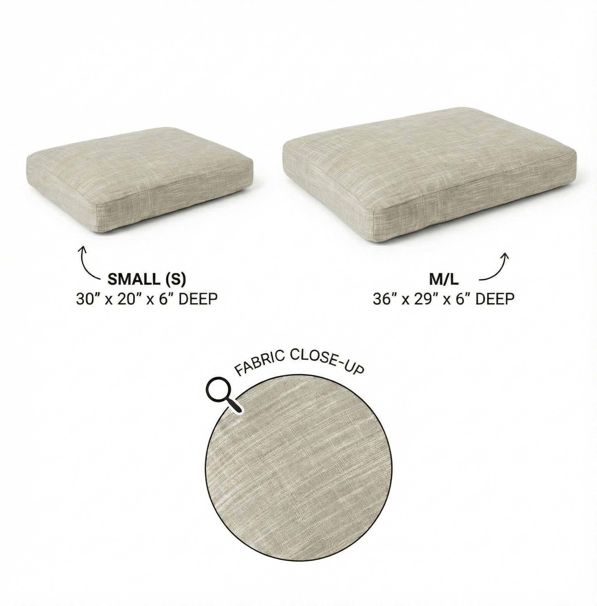 Shona Sprawler Bed - Modern, Upholstery Grade Dog Bed. Small 30" Long - M / L 36" Long