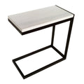 Solaz End Table - Modern Minimalist C Table, Hardwood w/ Metal Frame (24" L x 12" W x 24" H)