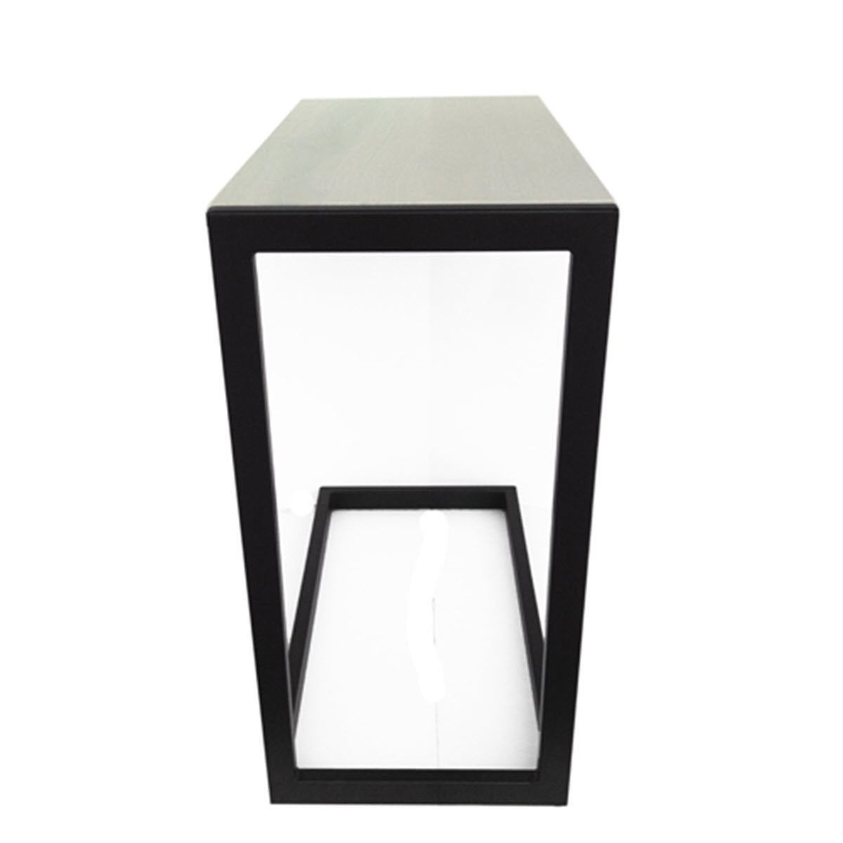 Solaz End Table - Modern Minimalist C Table, Hardwood w/ Metal Frame (24" L x 12" W x 24" H)
