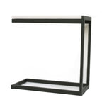 Solaz End Table - Modern Minimalist C Table, Hardwood w/ Metal Frame (24" L x 12" W x 24" H)