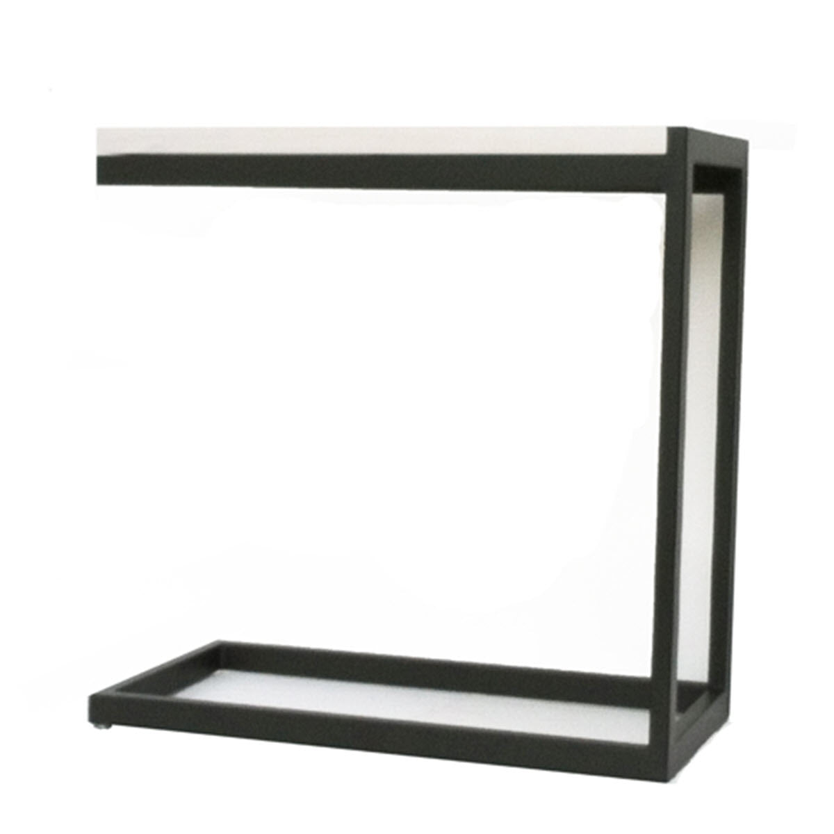Solaz End Table - Modern Minimalist C Table, Hardwood w/ Metal Frame (24" L x 12" W x 24" H)