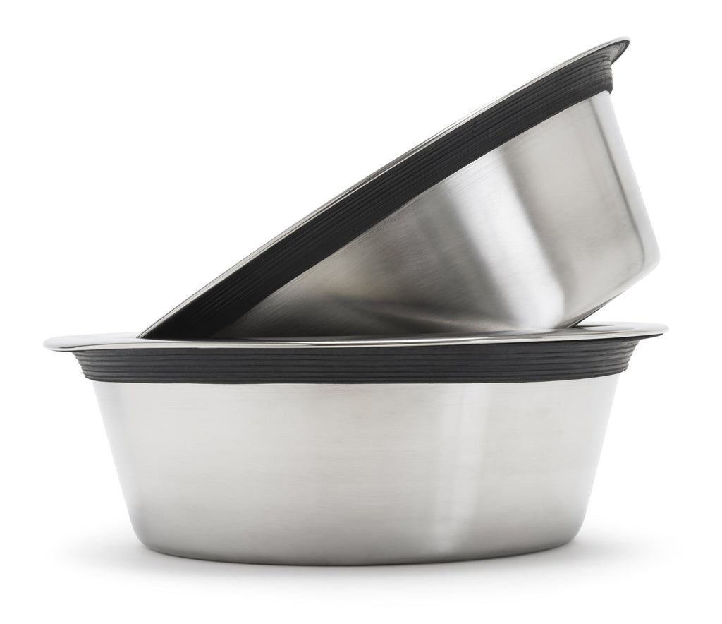 Porchside Triple Diner - Modern Weatherproof 3 Bowl Elevated Dog Feeder (7" Tall, Medium - Large Dog)