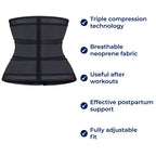 ThermoCore | Waist Trainer Belt – Triple Compression – Breathable Neoprene Fit – Post‑Workout & Postpartum Use Zevolim