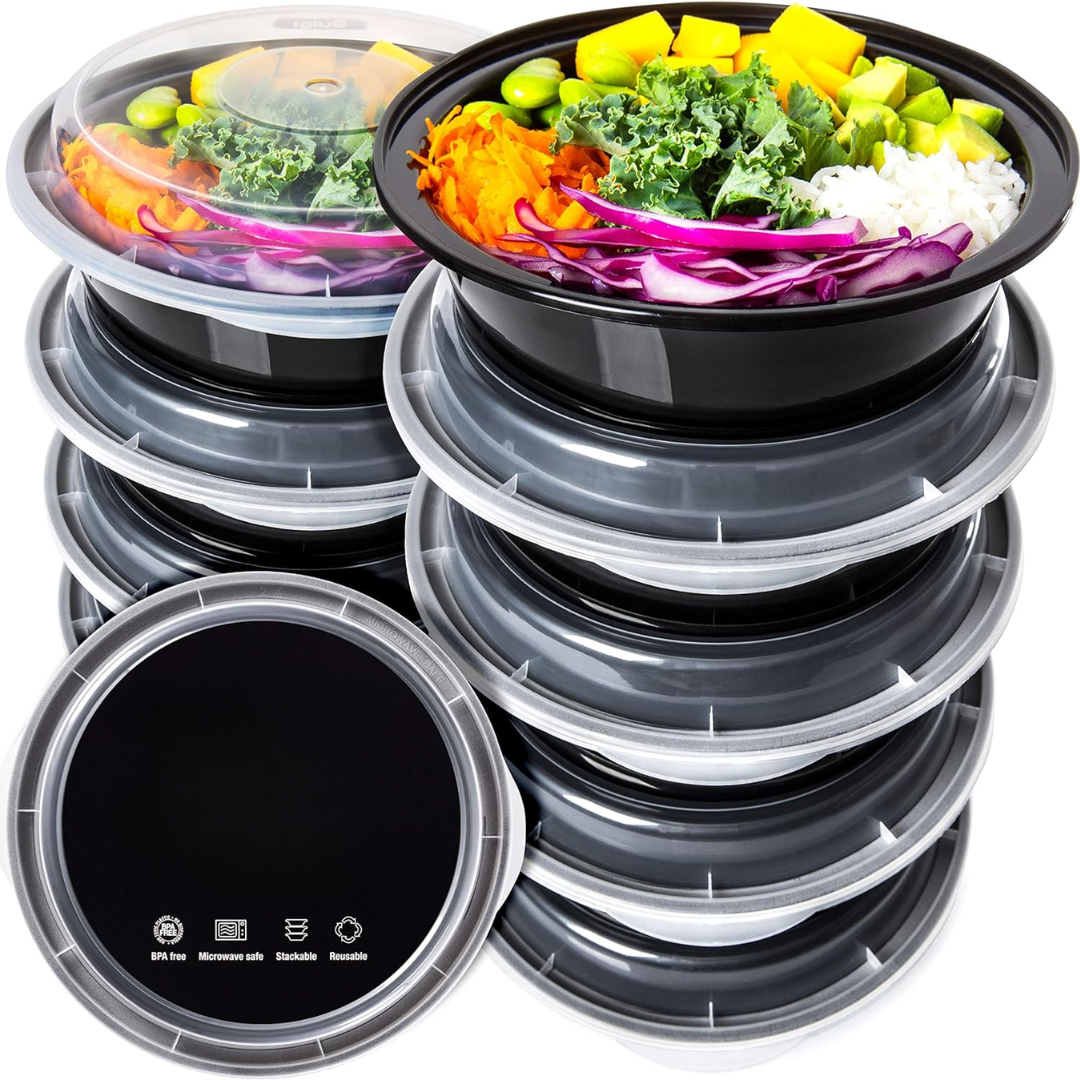MealPrepPro – Duurzame Ronde Plastic Opslagdozen